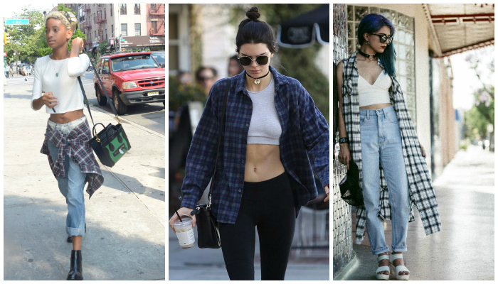 How to Dress Grunge Style Plaid Crop Top