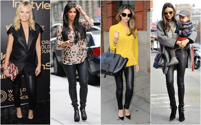 women wearing leather pants