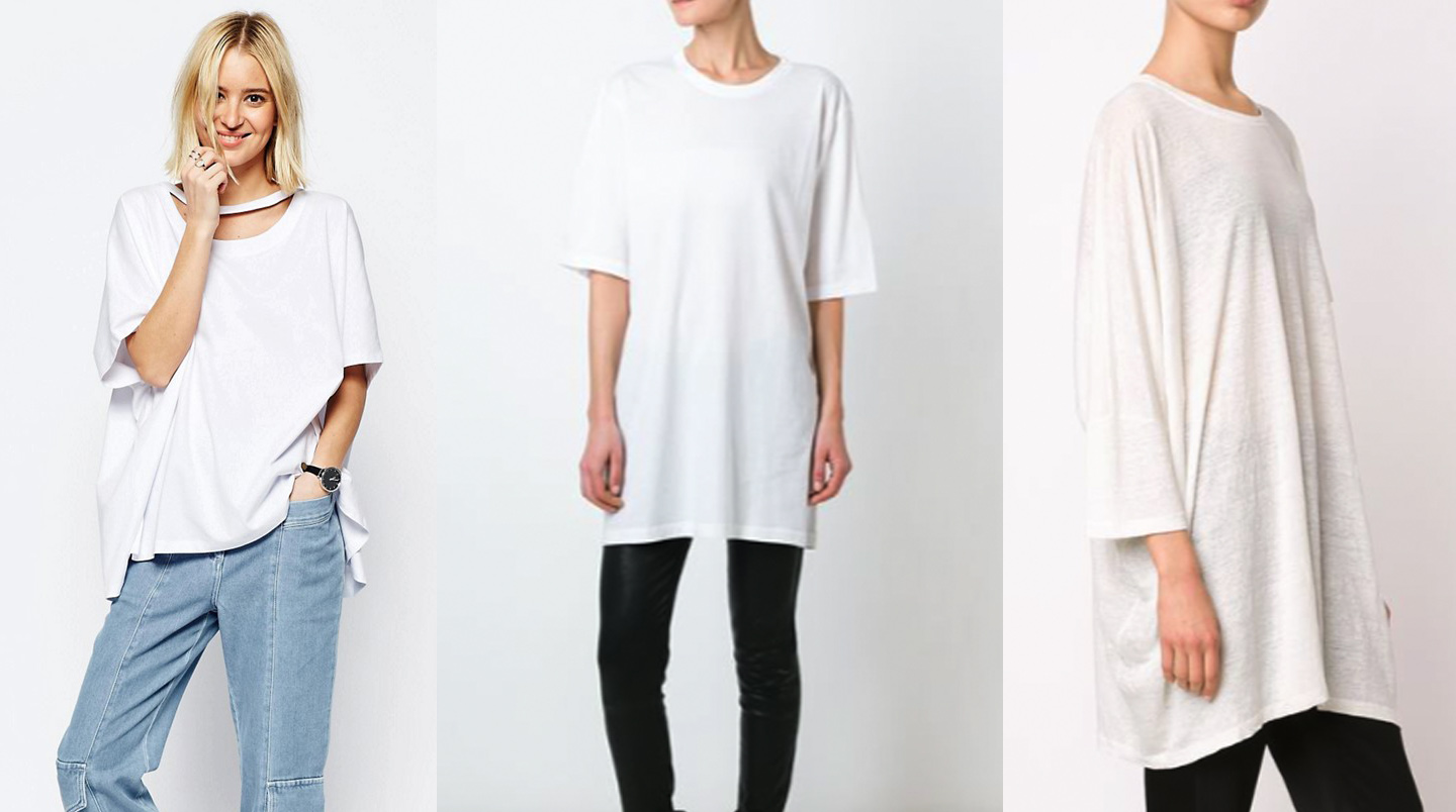 womens oversized white tee