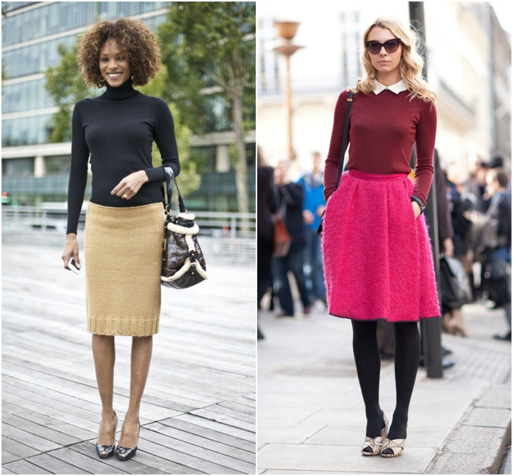 skirt sweater autumn winter business casual outfits work