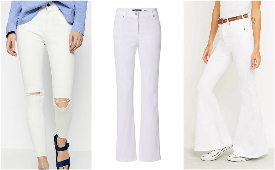 White Coloured High Waist Jeans Shop Grid Alexie 2