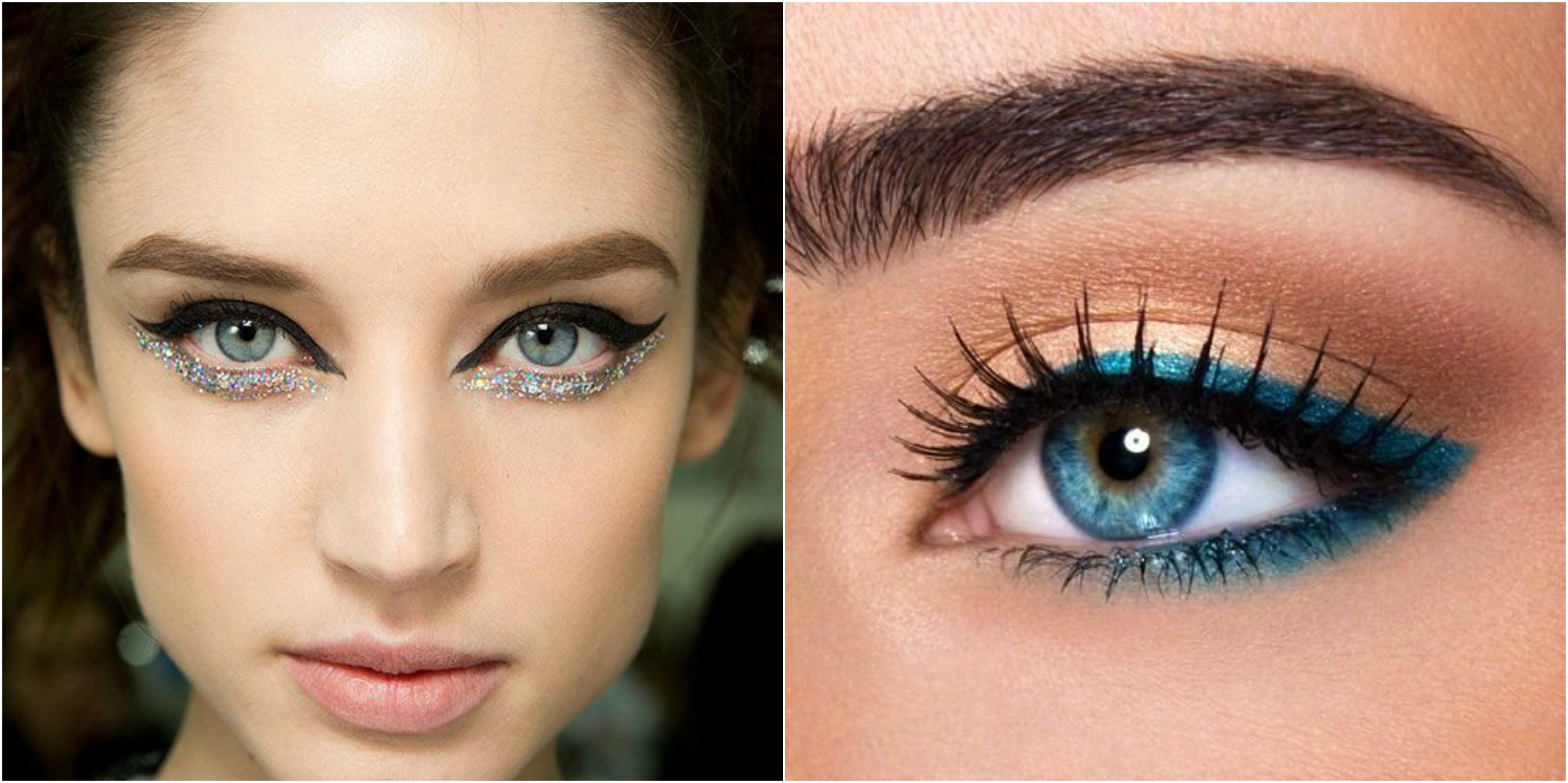 Coloured eyeliner, coloured makeup, trend, beauty, eyes, autumn winter makeup, beauty trends, eyes, sparkle, winter makeup, runway trends