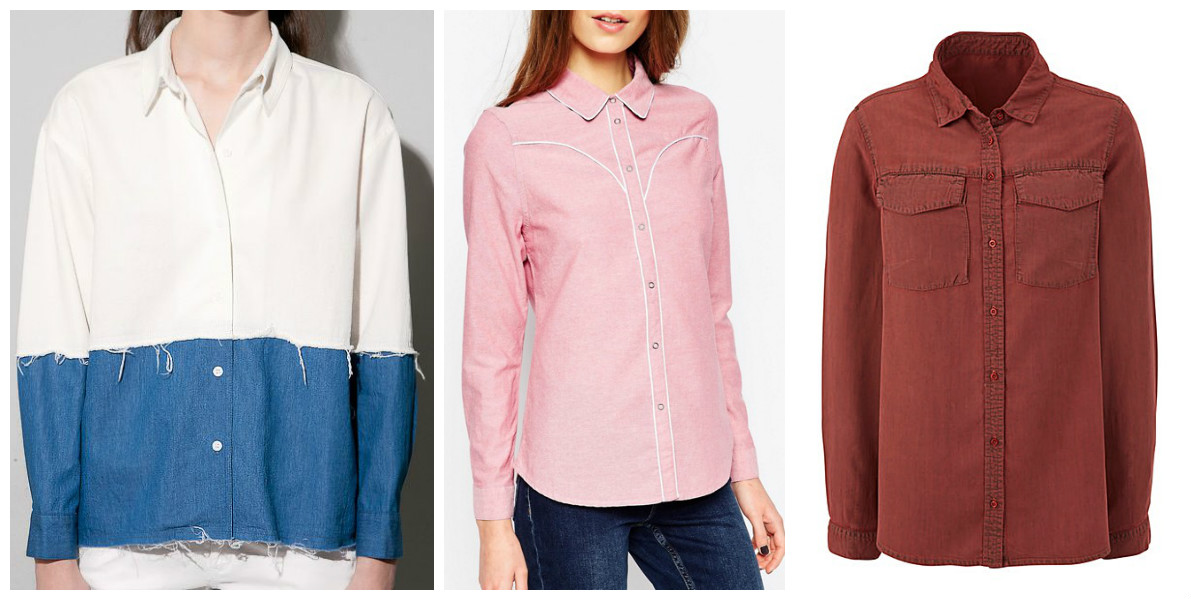 coloured denim shirts white denim-pink-chambray-red-denim
