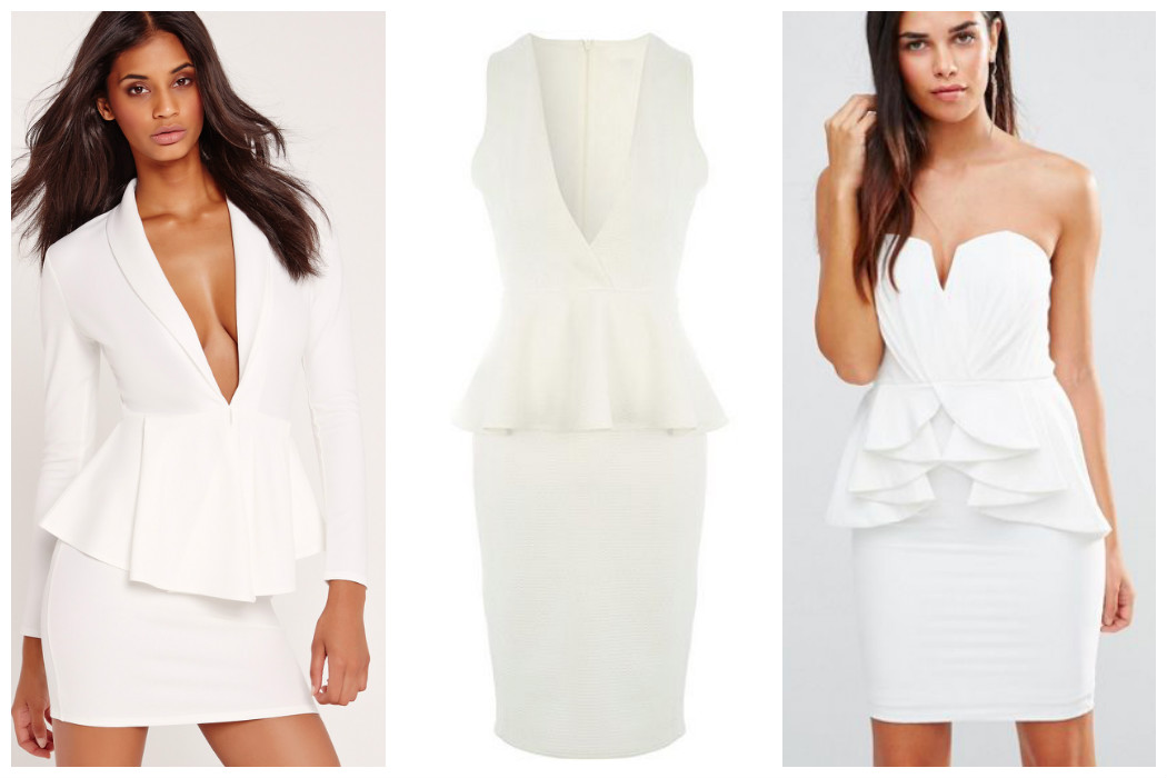 white-peplum-dresses