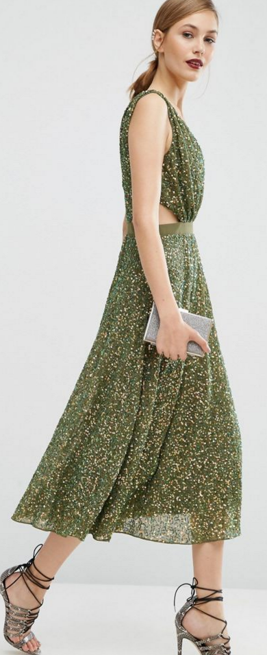 ASOS Embellished Side Cut Out Midi Dress £85