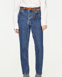 Zara Mom Fit Jeans With Belt