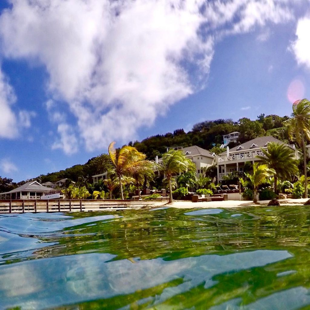 View of south point antigua luxury apartments from the sea (go pro)