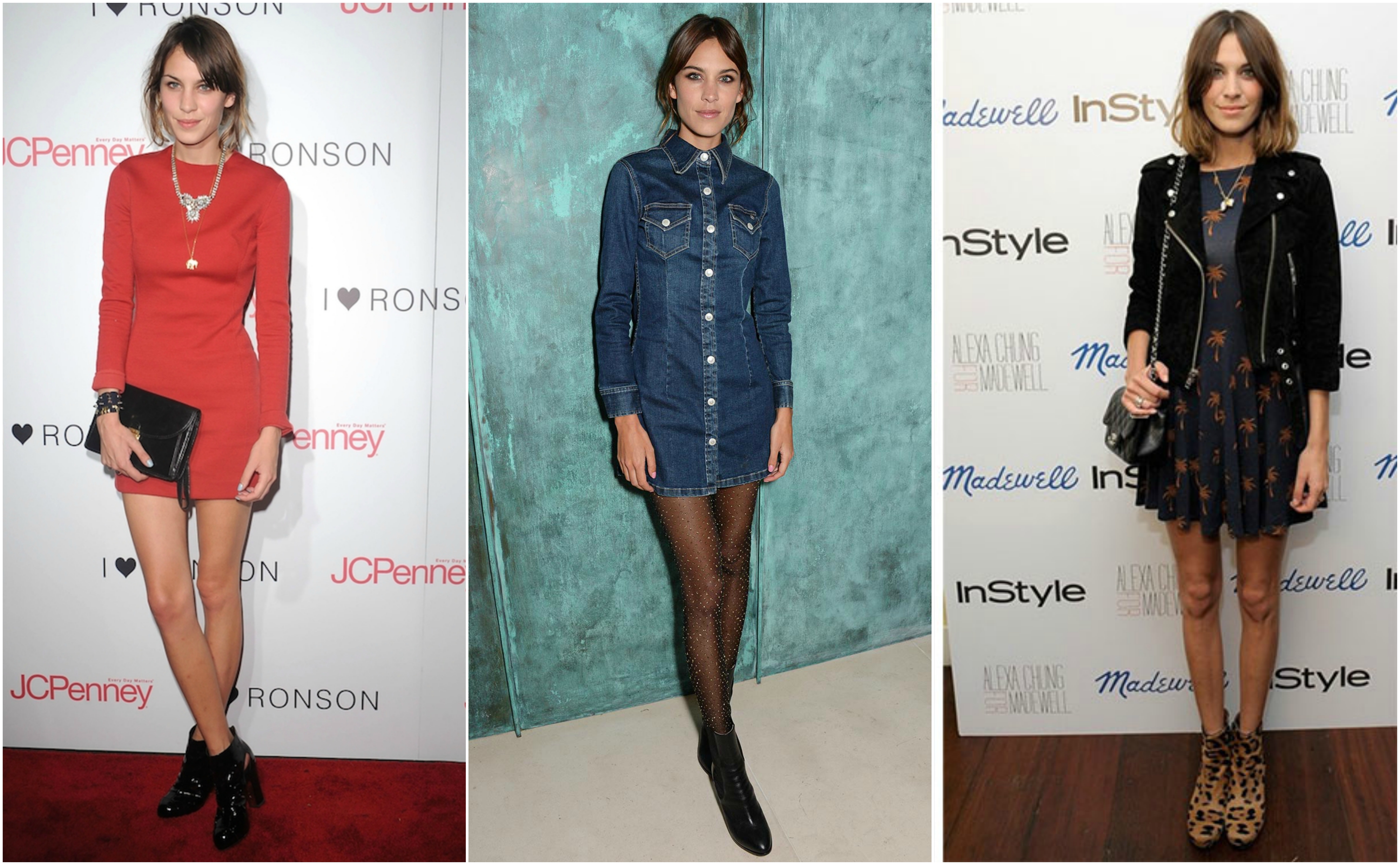 Alexa Chung wearing a variety of Chelsea boots