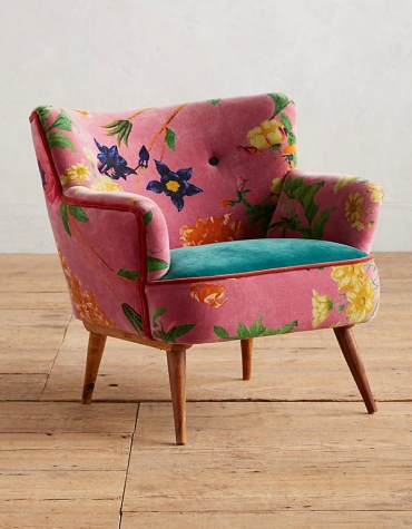 Anthropologie Floret Occasional Chair in Rose
