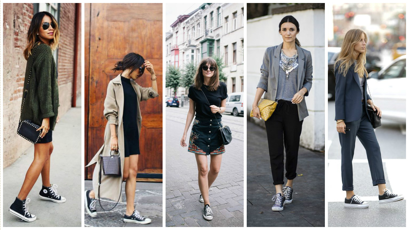 Five women showcase how to wear Converse at night