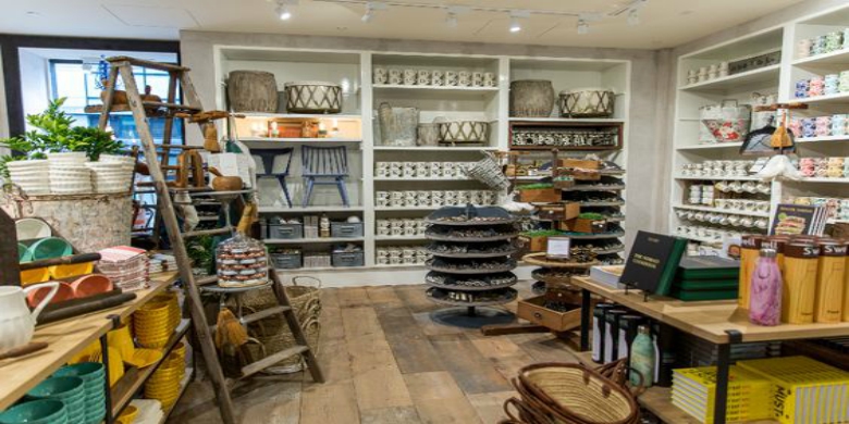 Inside Anthropologie store in the homeware section