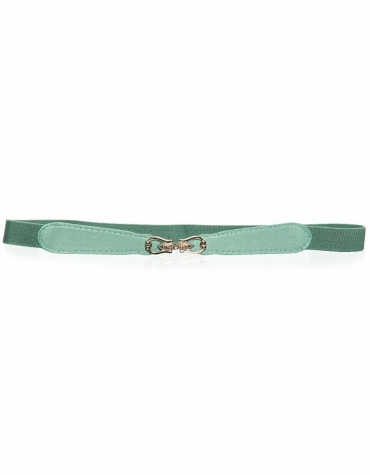 Green waist belt with gold clasp