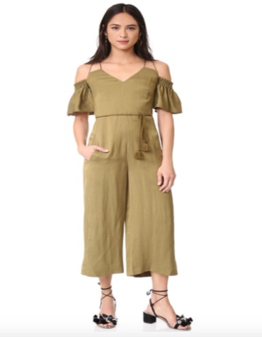 Whistles yasmin scrappy jumpsuit in olive green