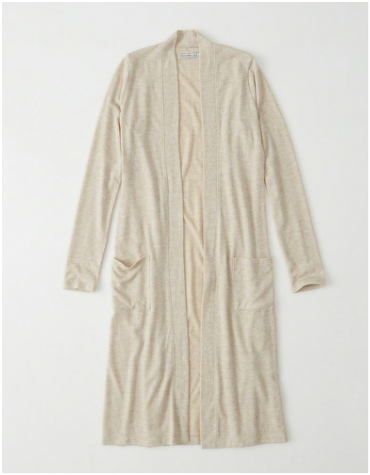 Abercrombie & Fitch long cream duster cardigan