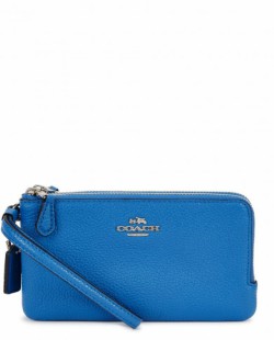 Coach blue grained leather wallet