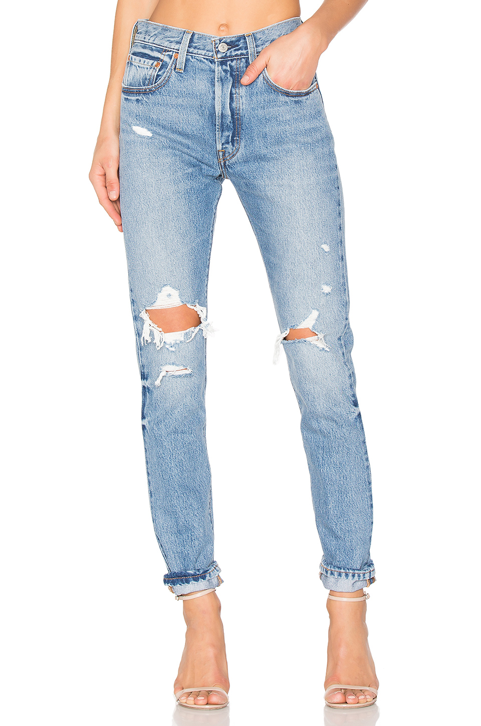 Blue Ripped Levi Jeans
