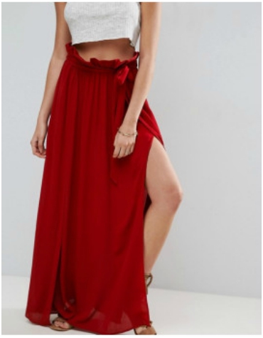 ASOS Maxi Skirt with Belt and Thigh Split