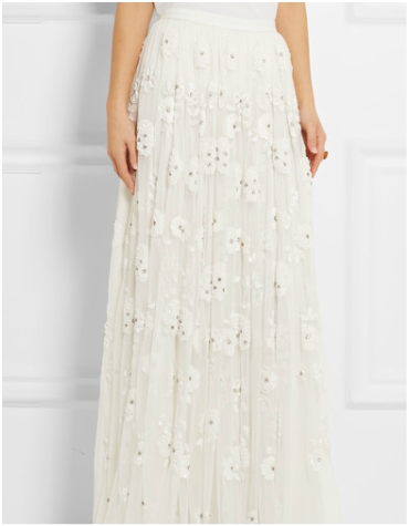 Net-a-porter Needle and Thread Embellished Tulle Maxi Skirt