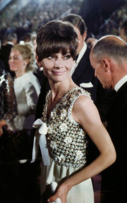 Audrey Hepburn formal awards style white dress with beading - shop the look i