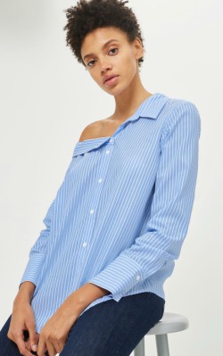 12 Pieces for a Hepburn-inspired Wardrobe - Mango TALL Stripe Off Shoulder Shirt - $55.00