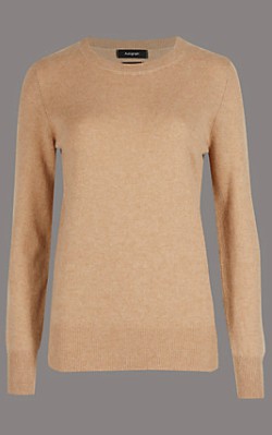 Marks and Spencer Autograph Pure Cashmere Round Neck Jumper - £75 in camel shop