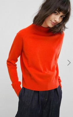 ASOS WHITE 100% Cashmere Turtleneck Sweater - $143 in red