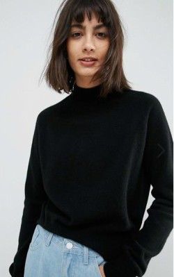 ASOS WHITE 100% Cashmere Turtleneck Sweater - $143 in black