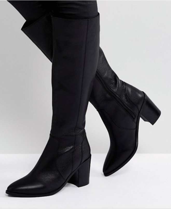 ASOS CAUGHT UP Leather Knee High Boots