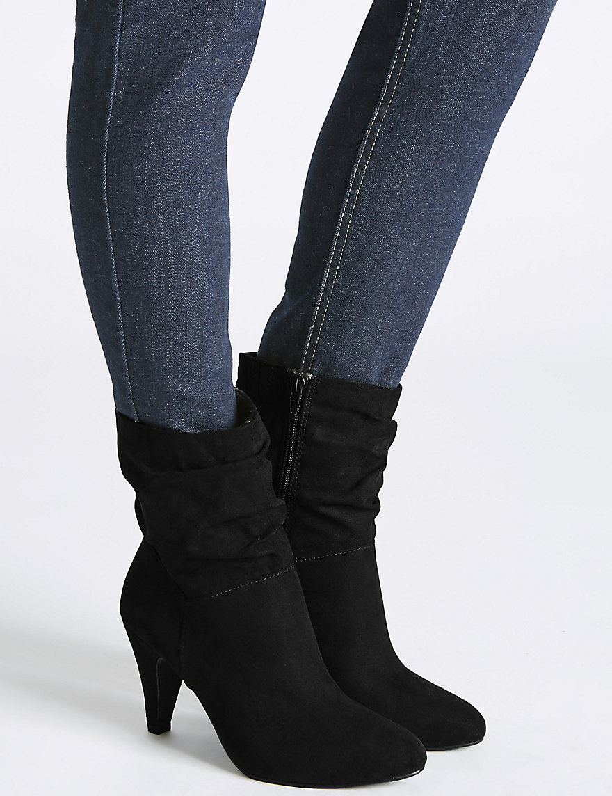 M&S COLLECTION - Wide Fit Side Zip Mid-calf Boots