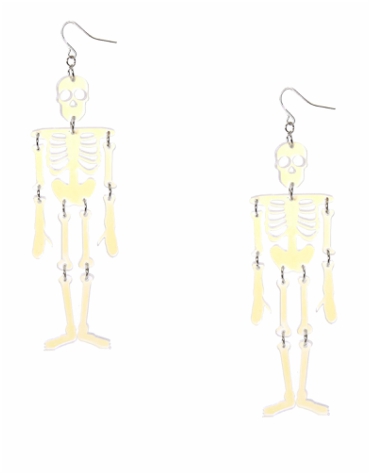 Claire's - Clear Drop Skeleton Earrings