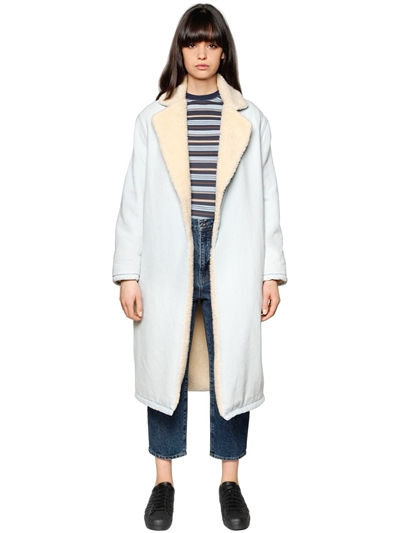 Luisaviaroma LEVI'S MADE & CRAFTED DENIM & FAUX SHEARLING COAT