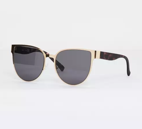 Missguided gold flat metal cat eye sunglasses