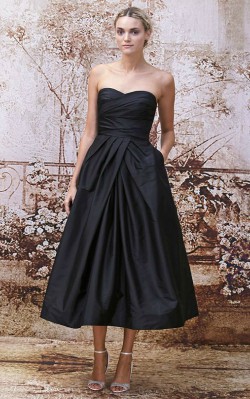 What to wear to a black tie dinner - short black strapless formal dress