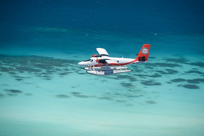 sea plane in the maldives