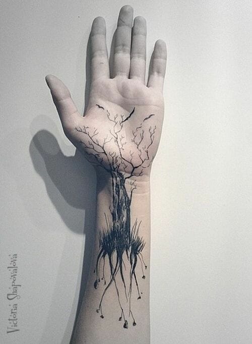 Hand Tree Tattoo