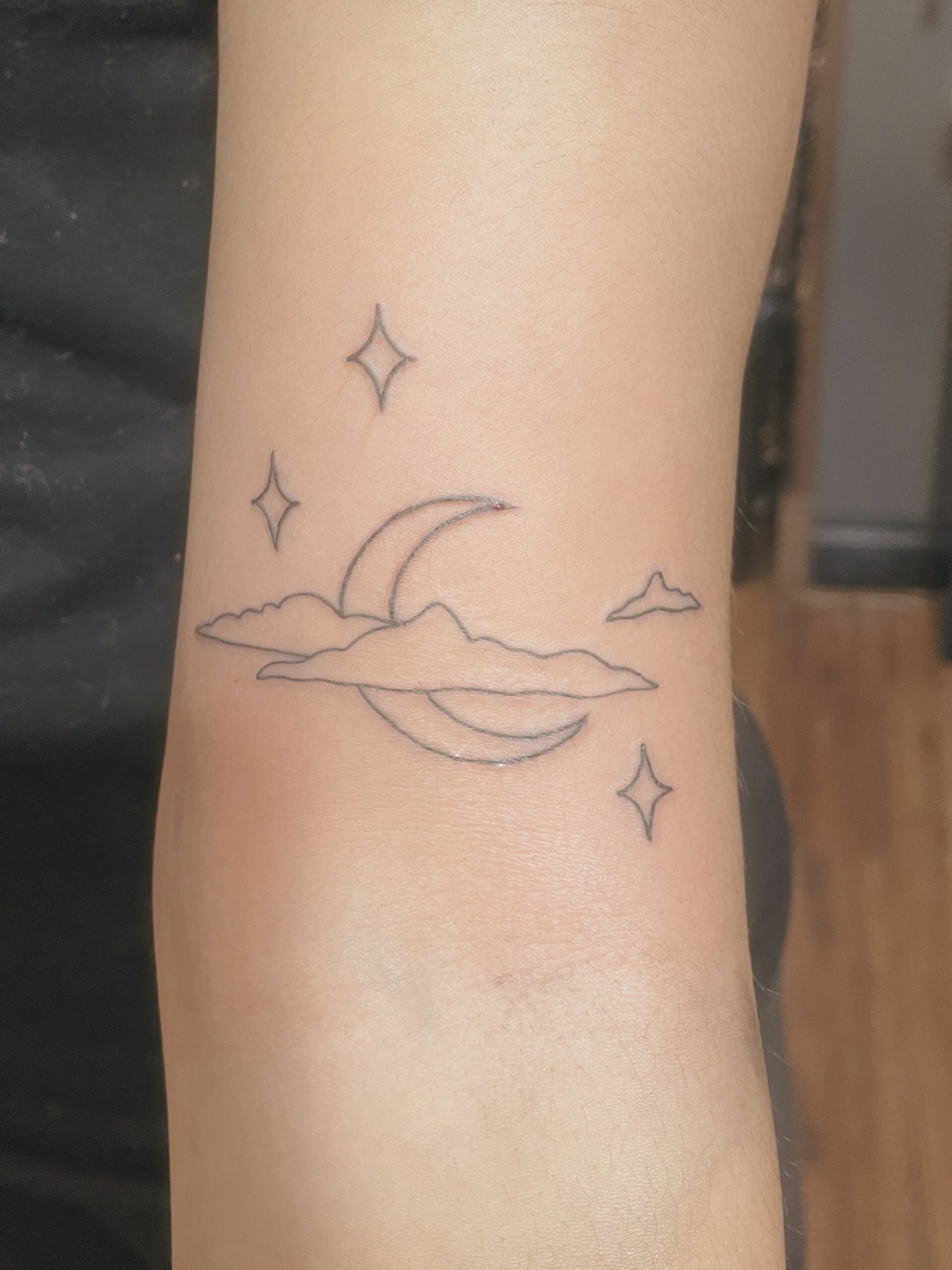 Cloud And Star Tattoo