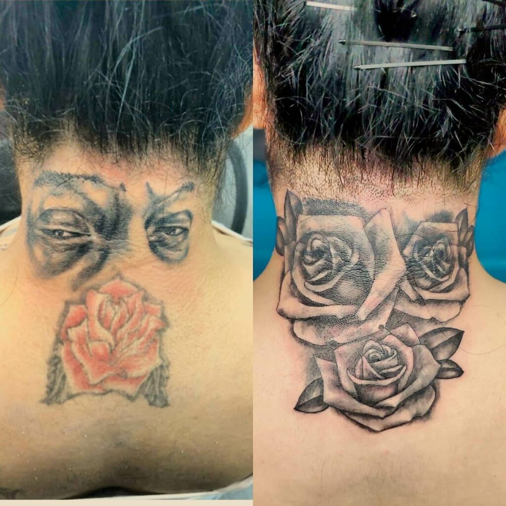Visible INK  Cover up rose tattoo From after to before  Facebook