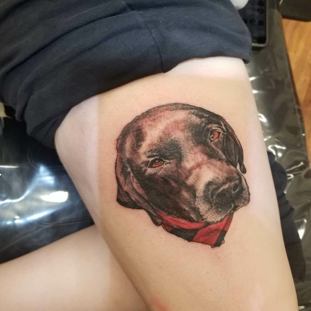 Tattoo uploaded by Stacie Mayer  Line work labrador silhouette tattoo by  Taina Camilo linework silhouette dog labrador TainaCamilo  Tattoodo