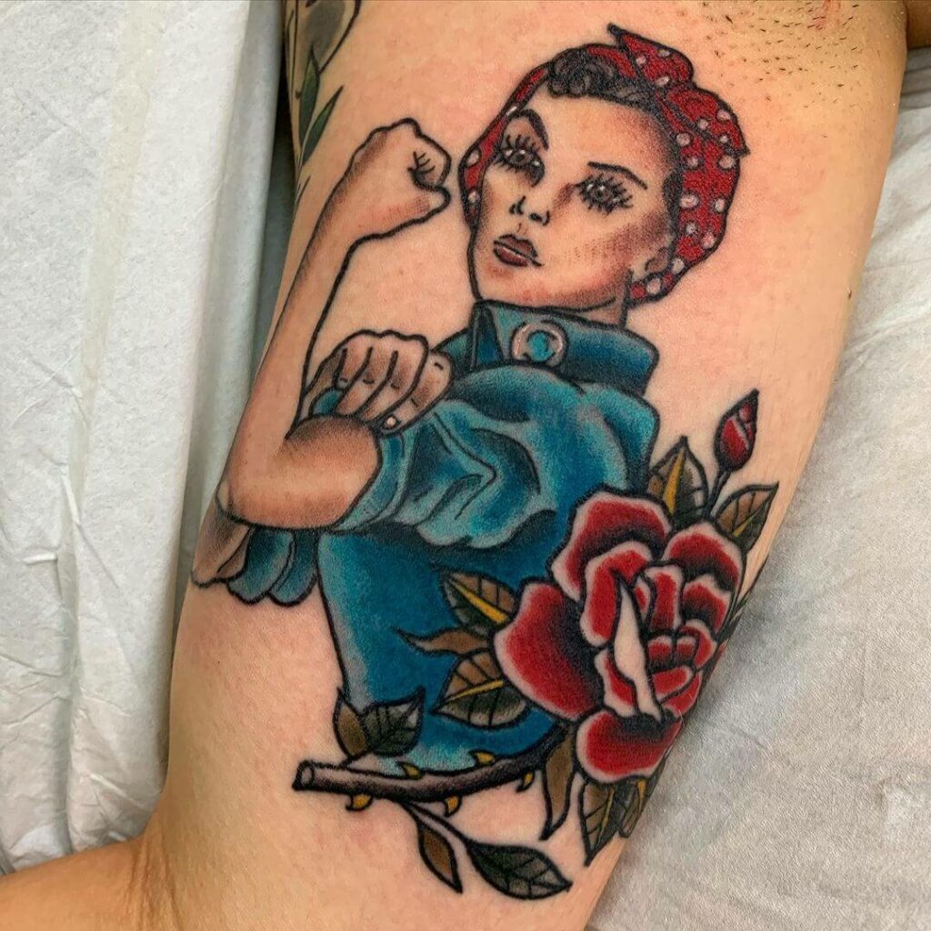 Rosie Tattoo With Red Rose