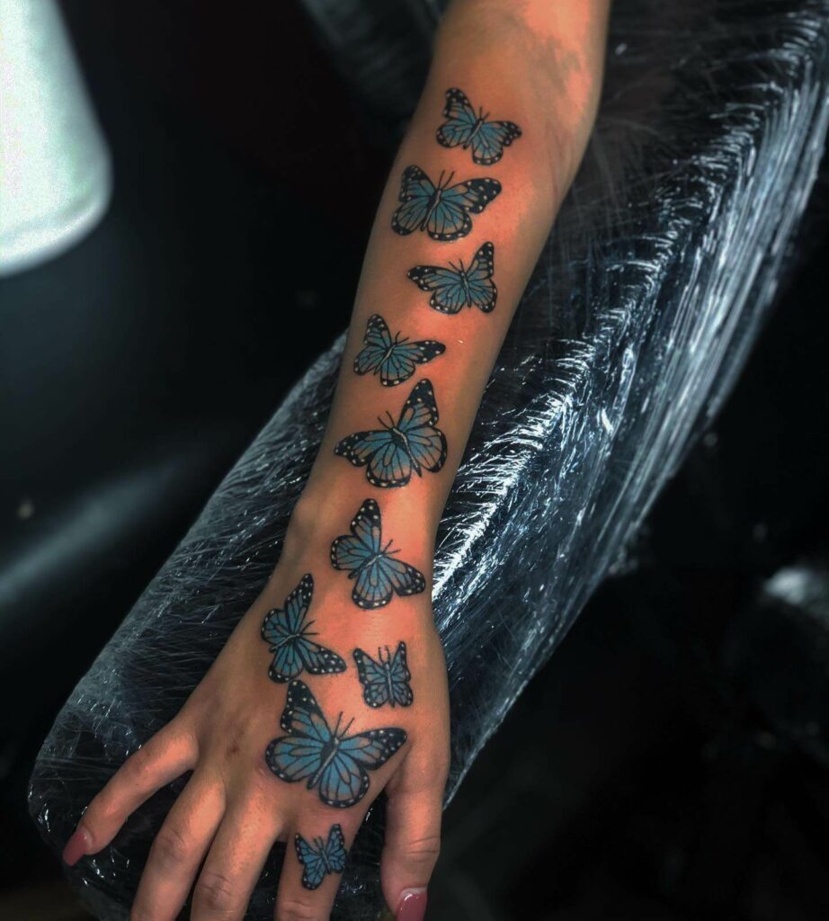 Blue Butterfly Tattoo