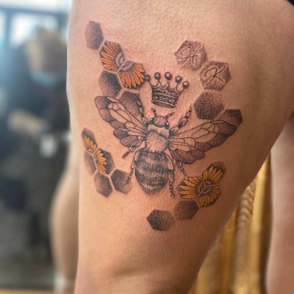 Bee on Honeycomb tattoo by Bartt Tattoo  Post 18972