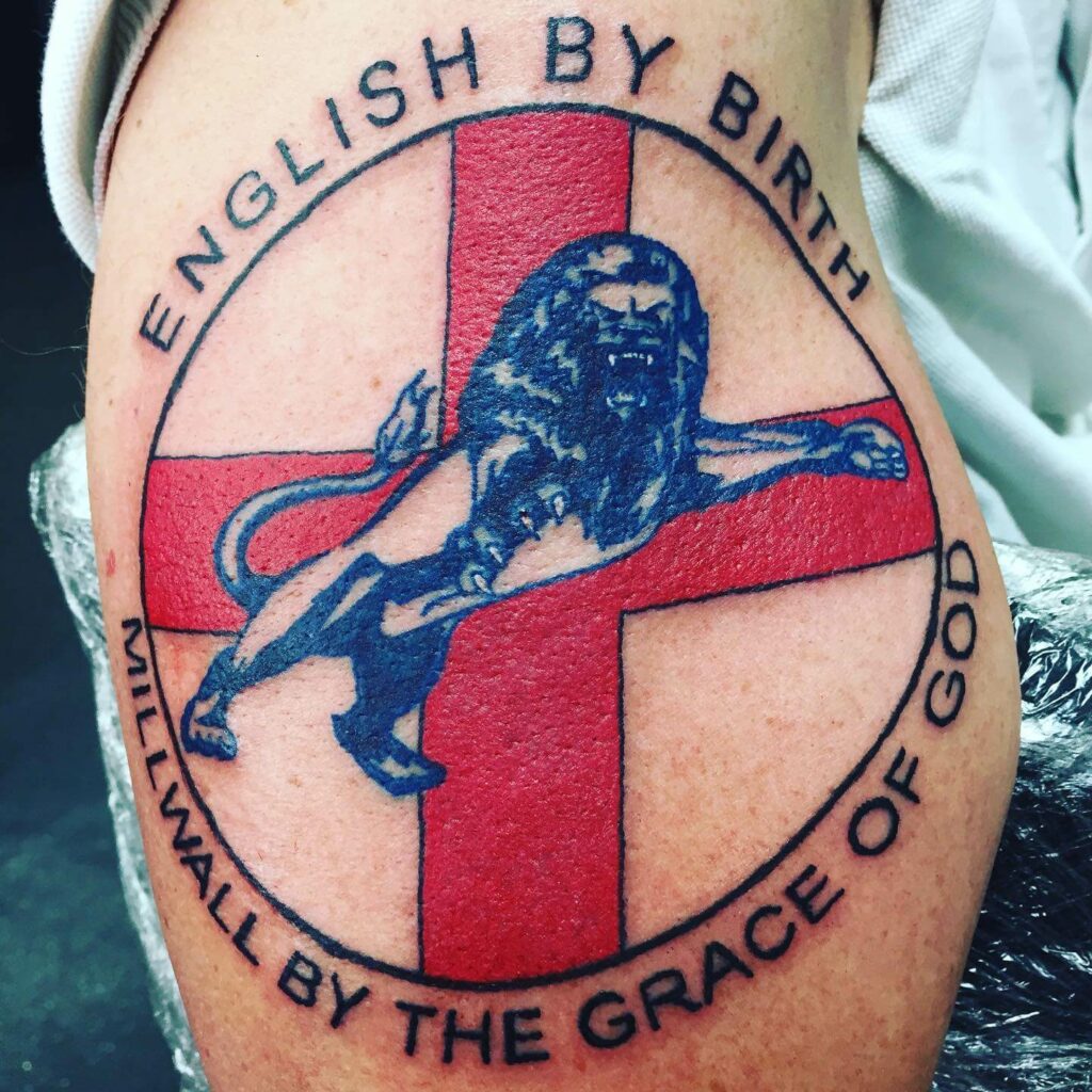 English Lion Design Tattoo
