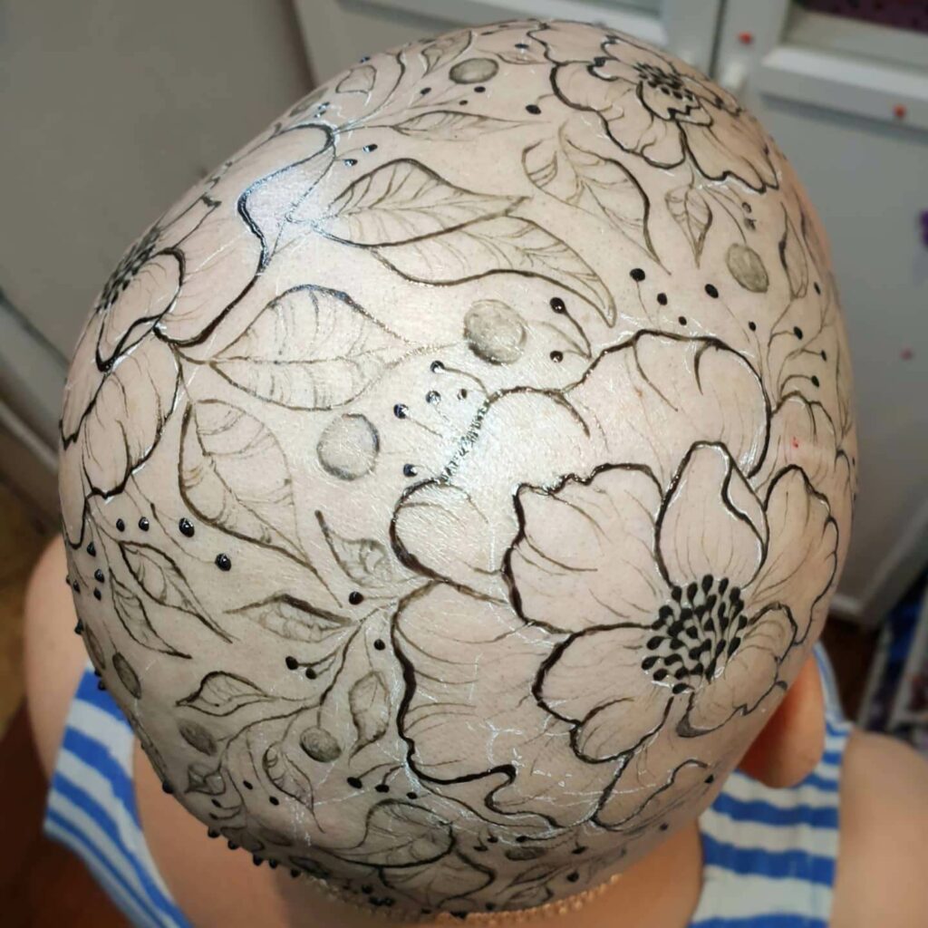 Full Head Flower Tattoo