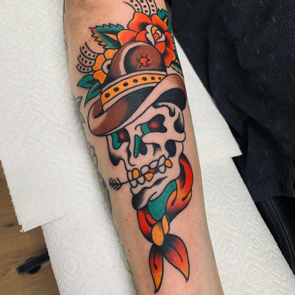 Western Skull Tattoo