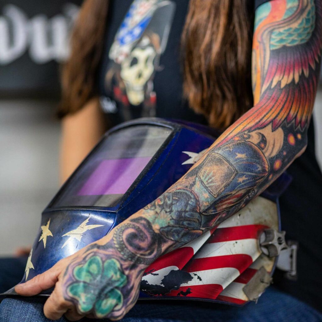 Welding Helmet Tattoo Design