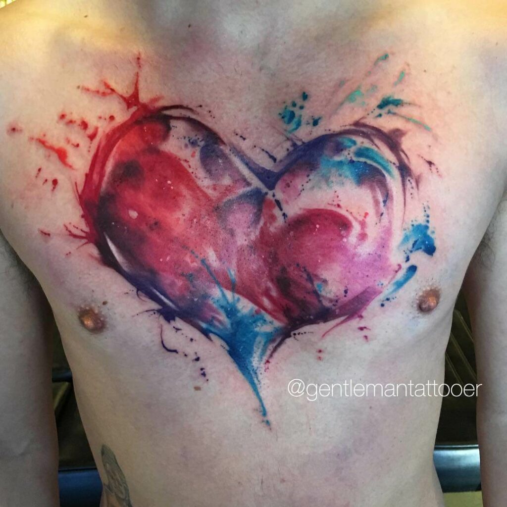 Colorful Heart Tattoo Design