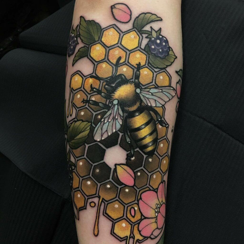 honeycomb tattoo minimalist