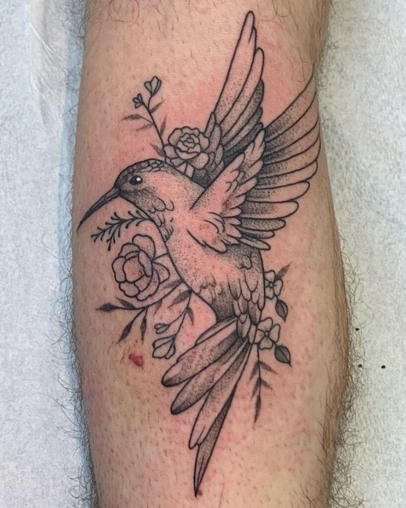 Outline Simple Hummingbird Tattoo