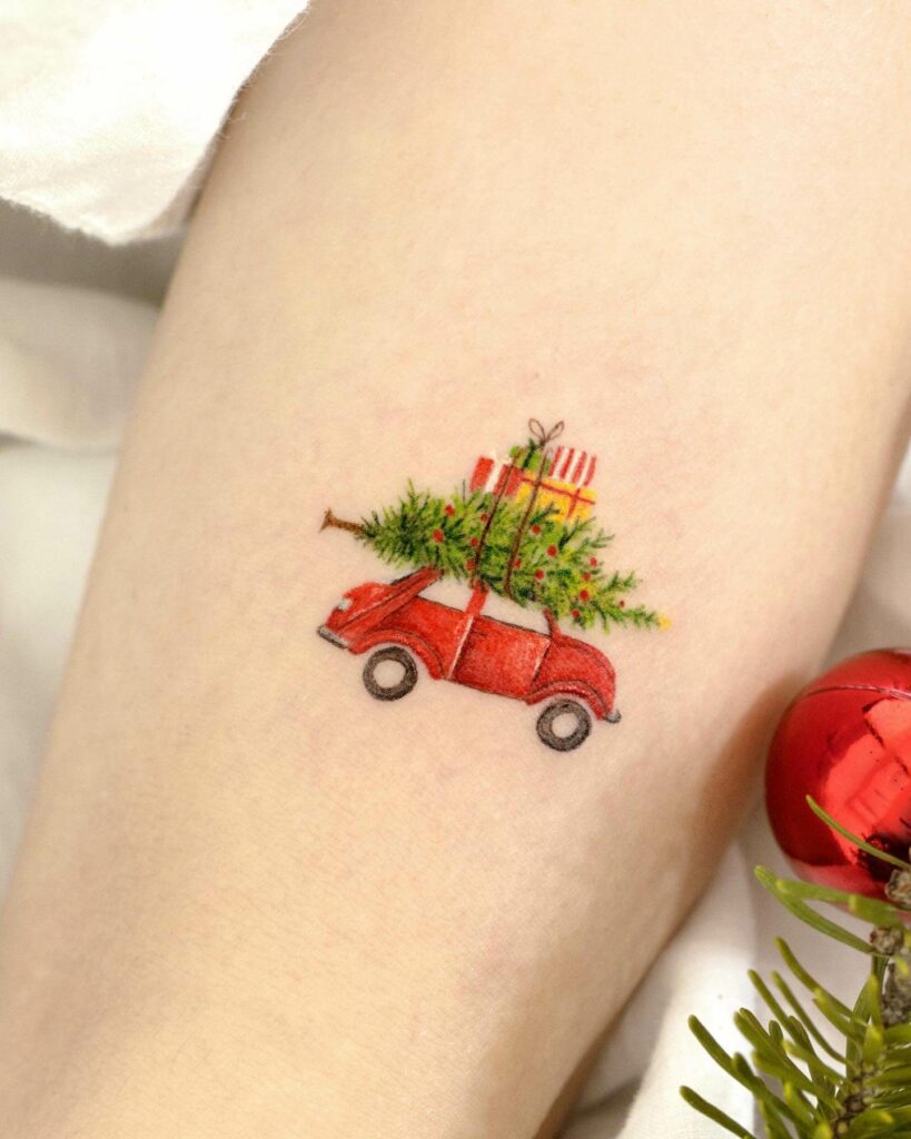 Charming Mini Santa Christmas Tattoo