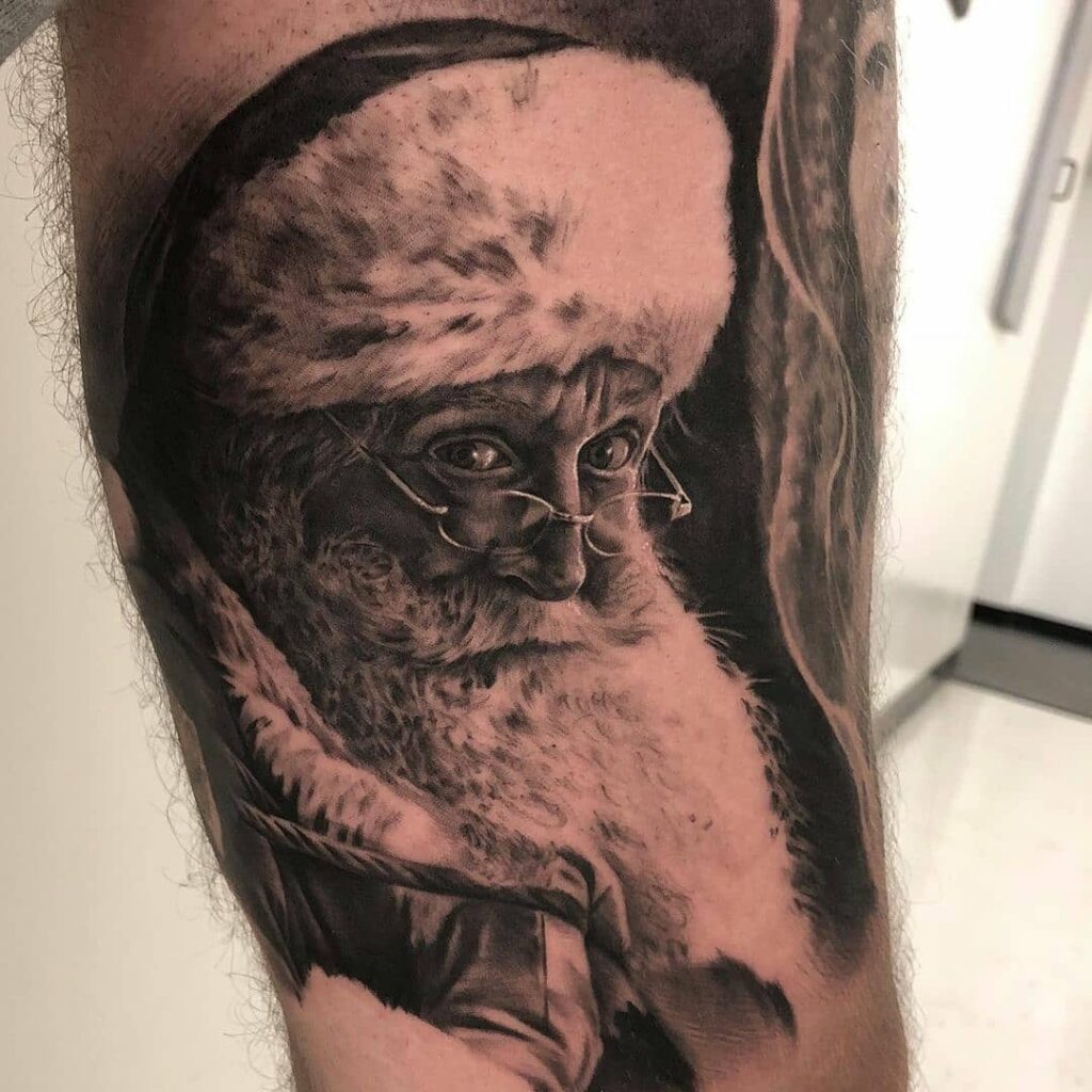 Splendid Santa Claus Portrait Christmas Tattoo